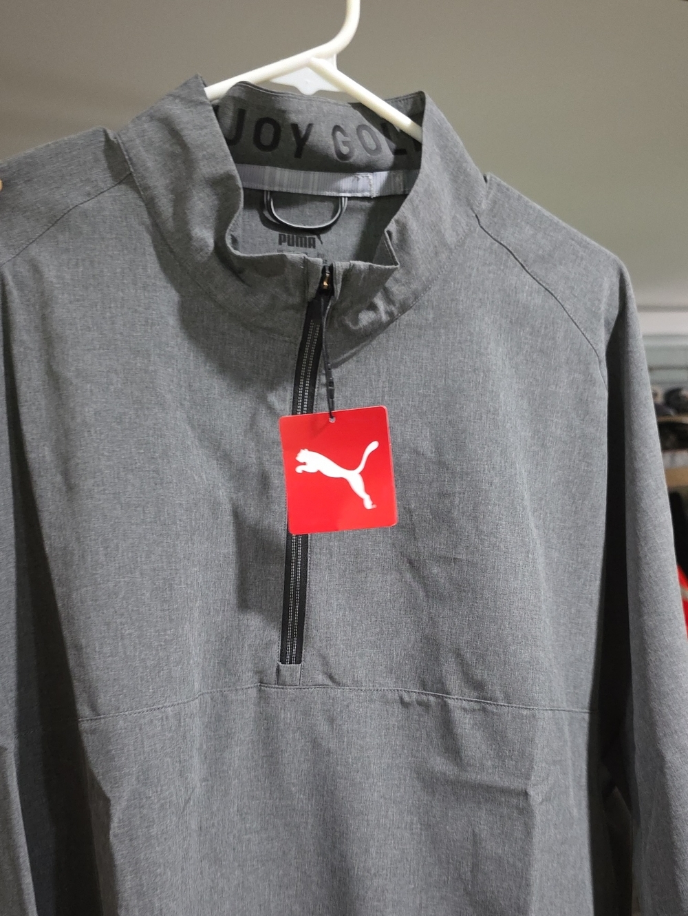 Puma Men's Gray Half-Zip Performance Jacket
